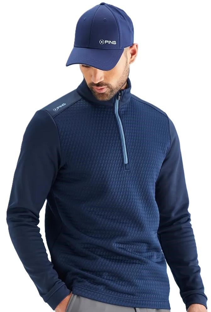 PING Nolan Quarter Zip Fleece herr sweatshirt, navy