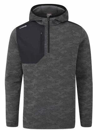 PING Nexa Hooded half zip fleece herr sweatshirt, svart