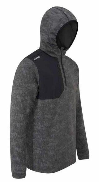 PING Nexa Hooded half zip fleece herr sweatshirt, svart