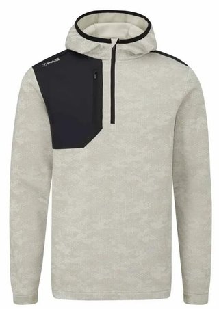 PING Nexa Hooded half zip fleece herr sweatshirt, willow/black