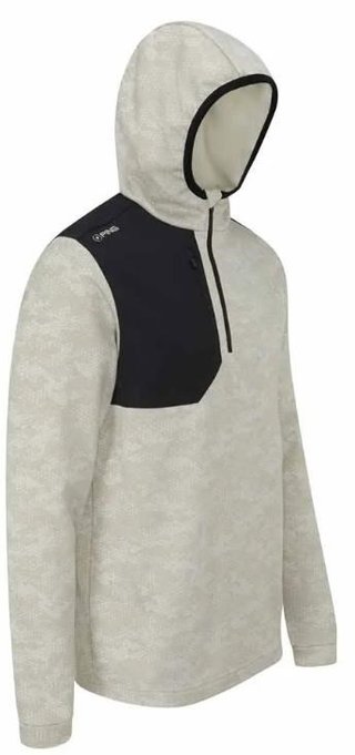 PING Nexa Hooded half zip fleece herr sweatshirt, willow/black