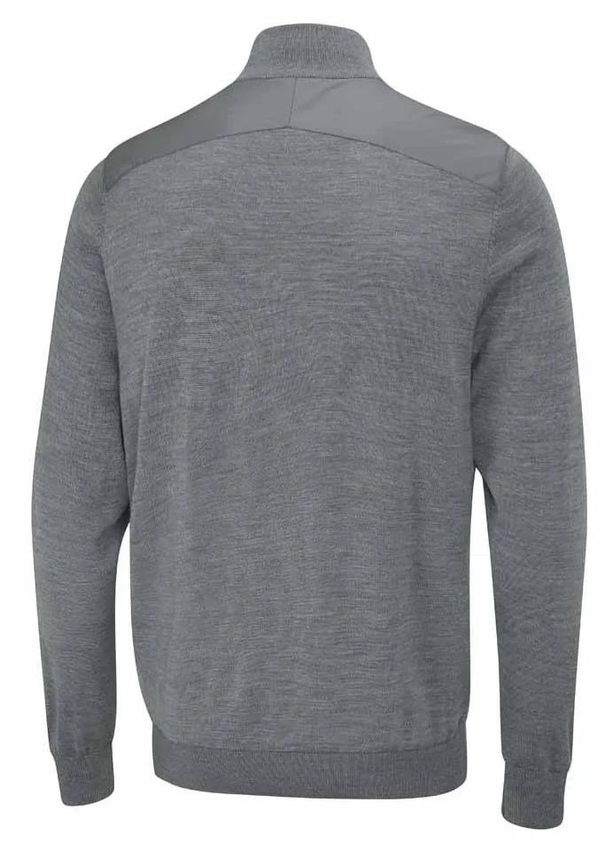 PING Connell Hybrid quarter-zip herr tröja, french grey marl