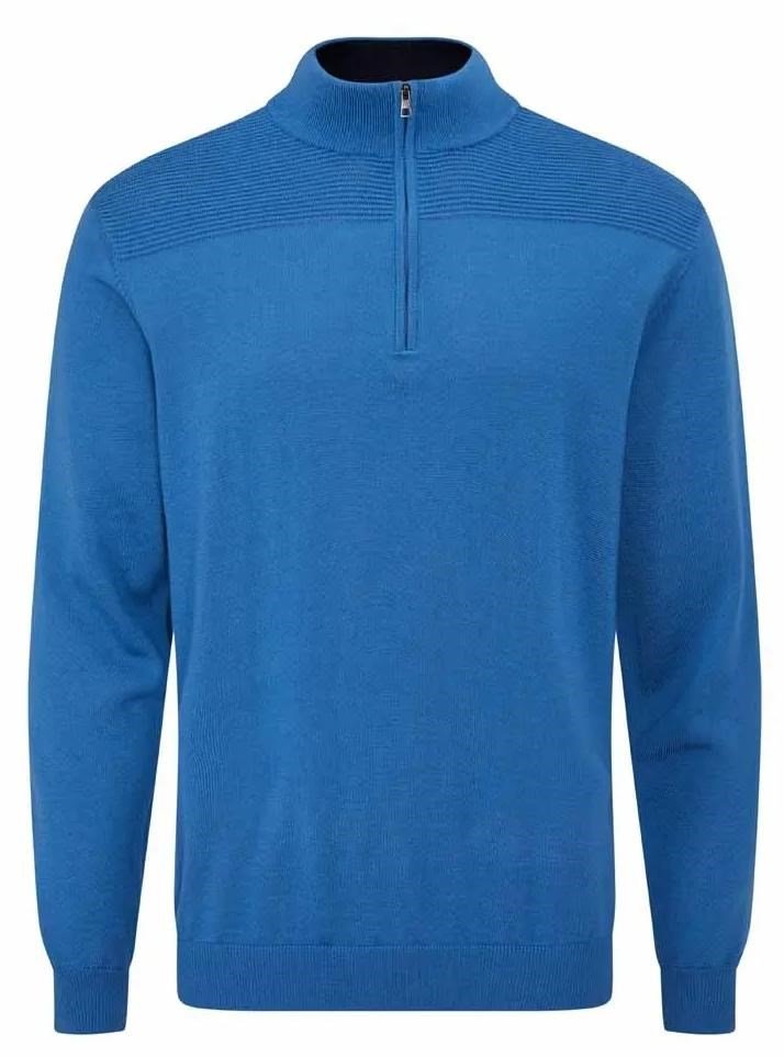 PING Dorset Quarter zip herr tröja, tidal blue