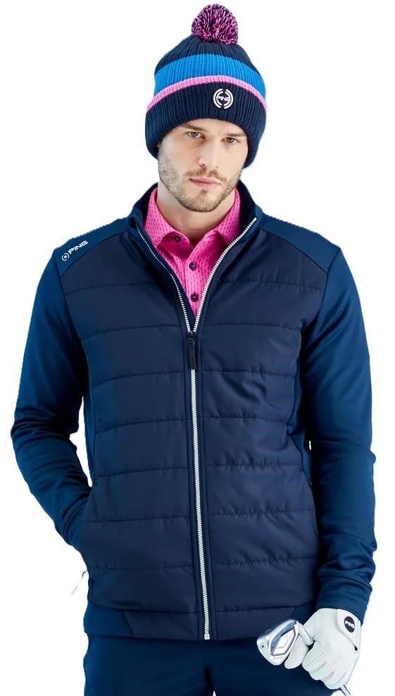 PING Aiden Hybrid fleece herr jacka, marinblå