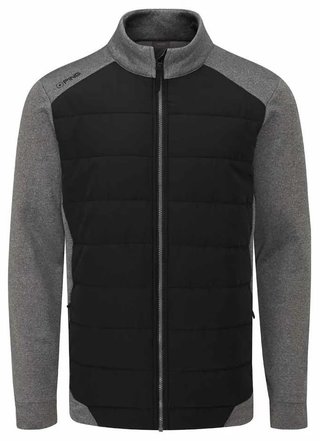 PING Aiden Hybrid fleece herr jacka, asphalt marl/svart