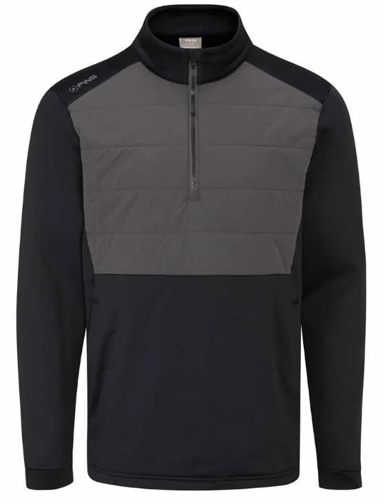 PING Astbury fleece herr jacka, svart/asfalt