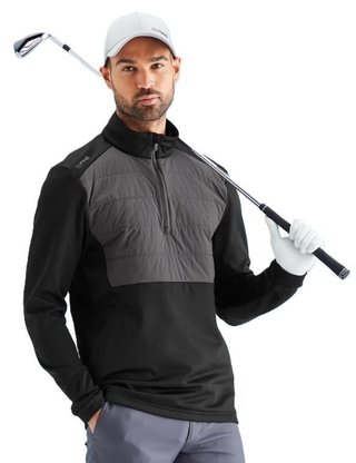 PING Astbury fleece herr jacka, svart/asfalt