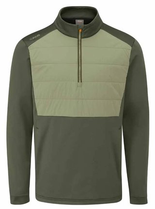 PING Astbury fleece herr jacka, dark olive/lichen