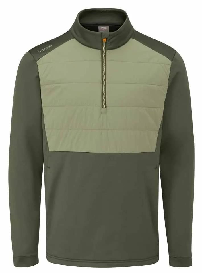 PING Astbury fleece herr jacka, dark olive/lichen