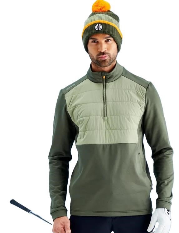 PING Astbury fleece herr jacka, dark olive/lichen