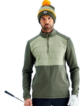 PING Astbury fleece herr jacka, dark olive/lichen