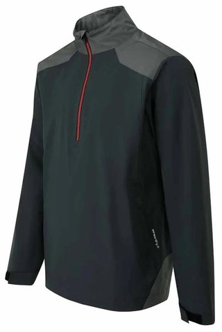 PING AquaDrive Half-Zip herr regnjacka, svart/asfalt
