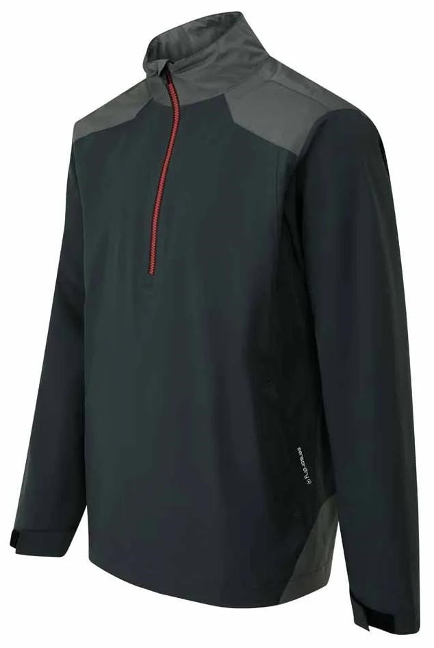 PING AquaDrive Half-Zip herr regnjacka, svart/asfalt
