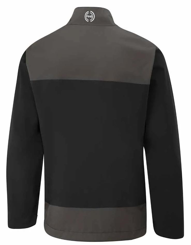 PING AquaDrive Half-Zip herr regnjacka, svart/asfalt