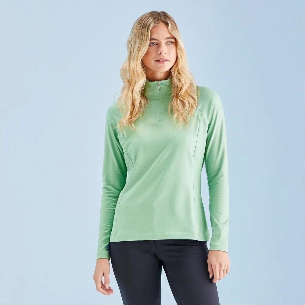 PING Jasmine Printed långärmad damtopp, eucalyptus multi
