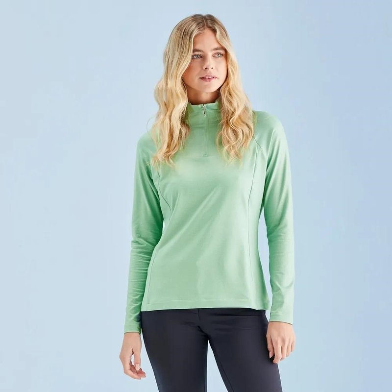 PING Jasmine Printed långärmad damtopp, eucalyptus multi