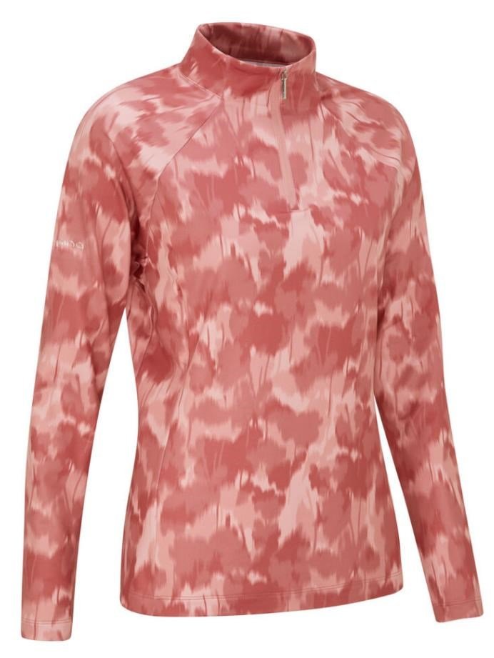 PING Jasmine Printed Long Sleeve dam top, rose multi