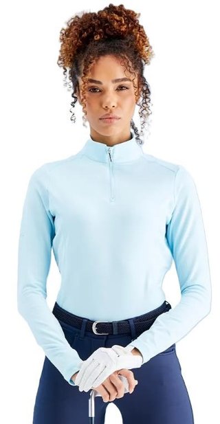 PING Aveline Half Zip dam sweatshirt med lång ärm, crystal blue