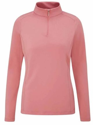 PING Aveline Half Zip damskjorta med långa ärmar, dämpad rosa