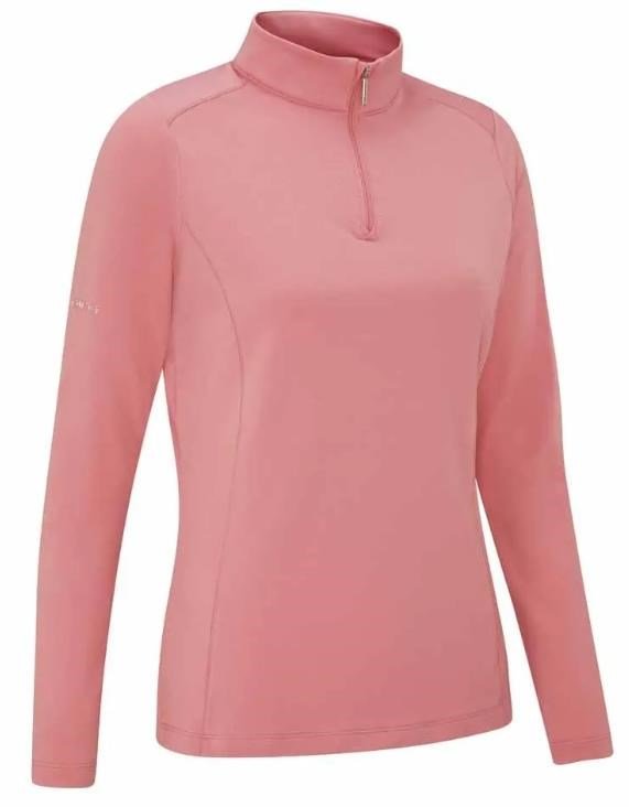 PING Aveline Half Zip damskjorta med långa ärmar, dämpad rosa