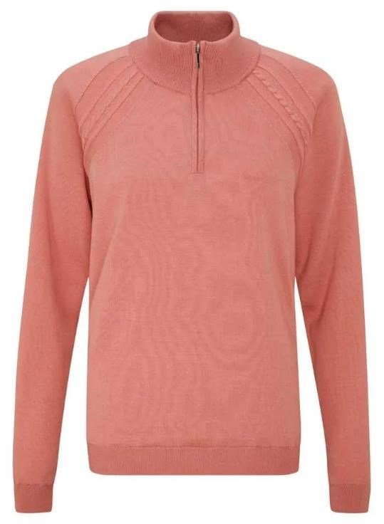PING Melodie Half-zip lined dam sweater, dämpad rosa