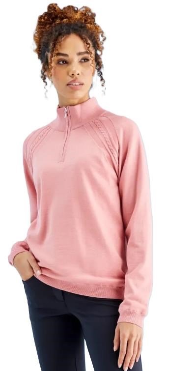 PING Melodie Half-zip lined dam sweater, dämpad rosa