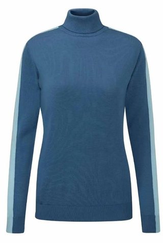 PING Lockett Roll neck dam tröja, blue fusion/crystal blue