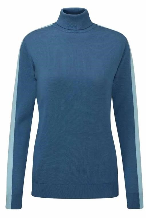 PING Lockett Roll neck dam tröja, blue fusion/crystal blue