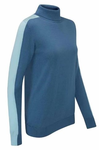 PING Lockett Roll neck dam tröja, blue fusion/crystal blue