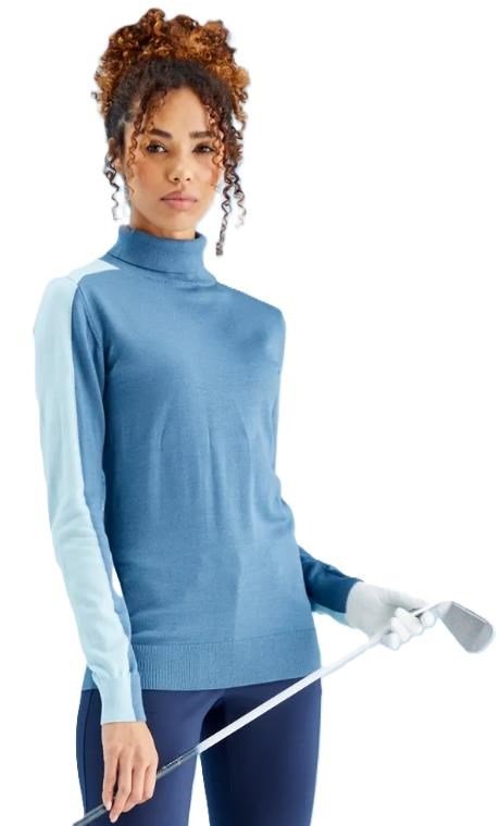 PING Lockett Roll neck dam tröja, blue fusion/crystal blue