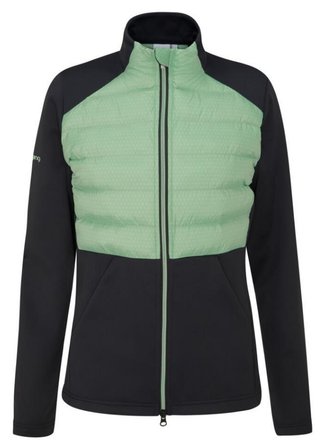 PING Clare Zoned Fleece damjacka, black/eucalyptus multi