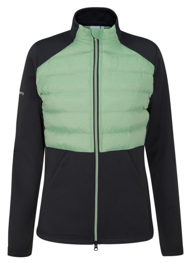 PING Clare Zoned Fleece damjacka, black/eucalyptus multi
