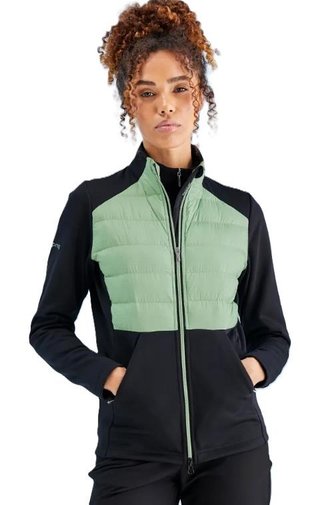 PING Clare Zoned Fleece damjacka, black/eucalyptus multi