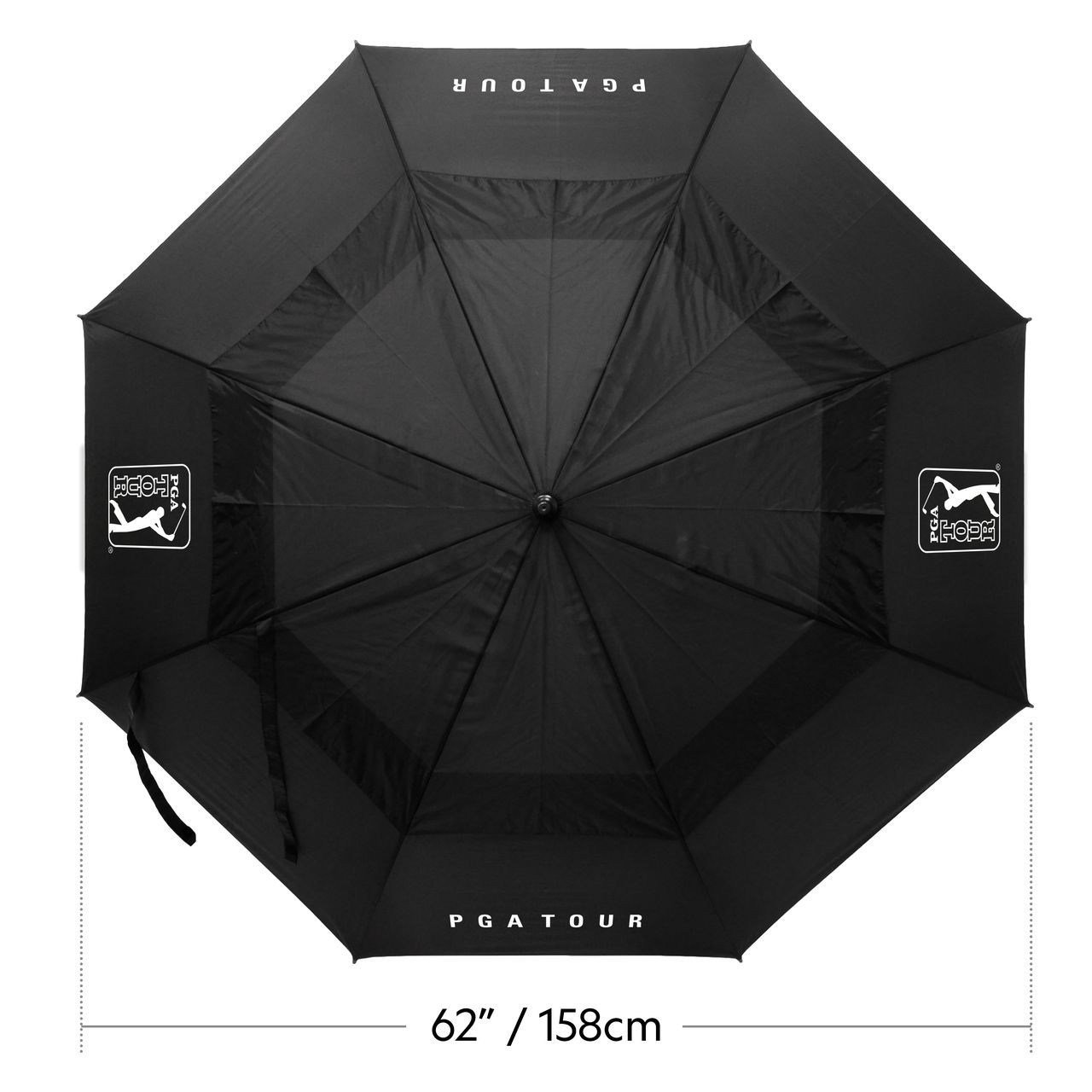 PGA Tour Windproof Double Canopy paraply 62", svart