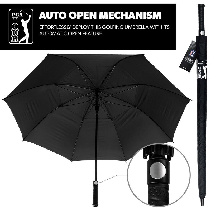 PGA Tour Windproof Double Canopy paraply 62", svart