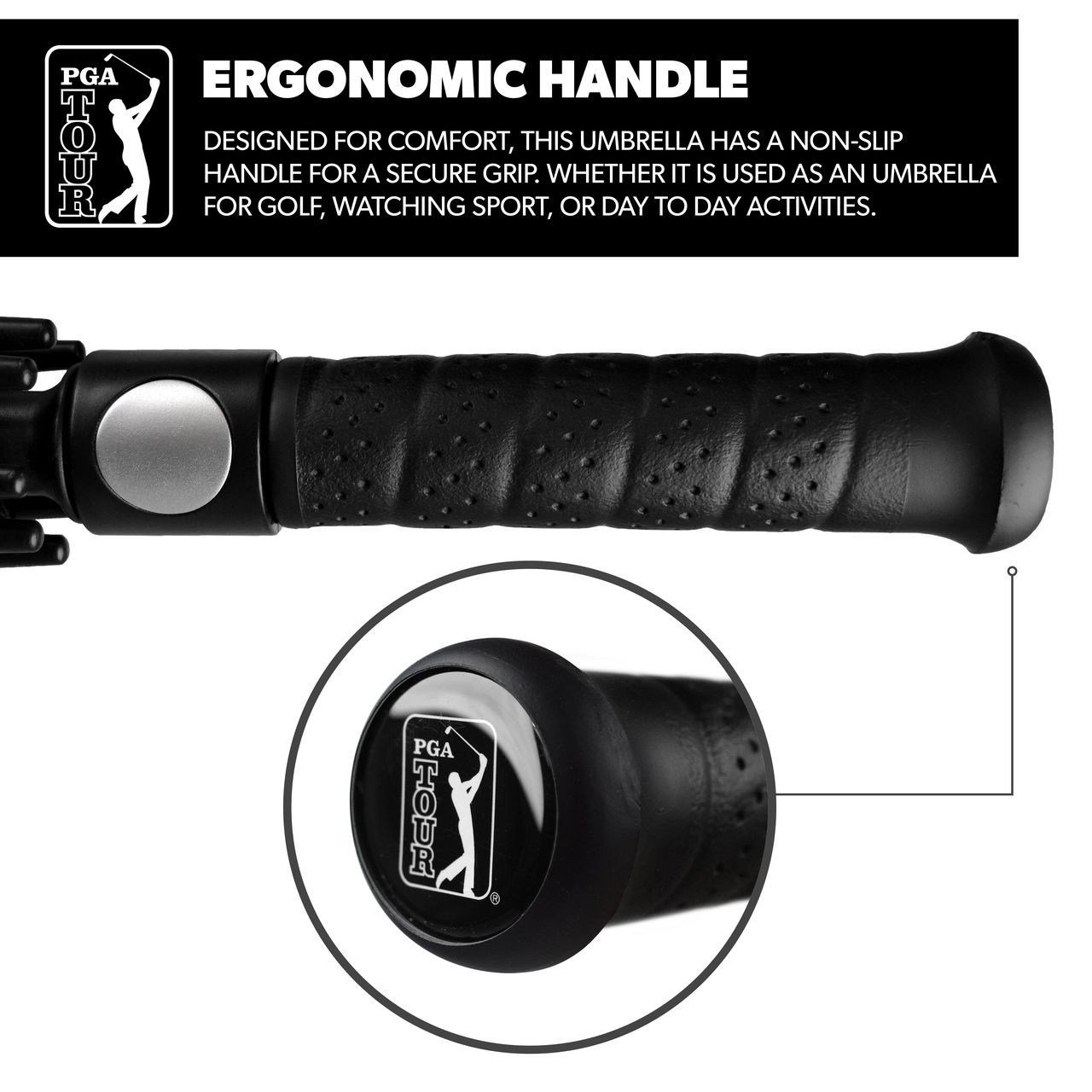 PGA Tour Windproof Double Canopy paraply 62", svart