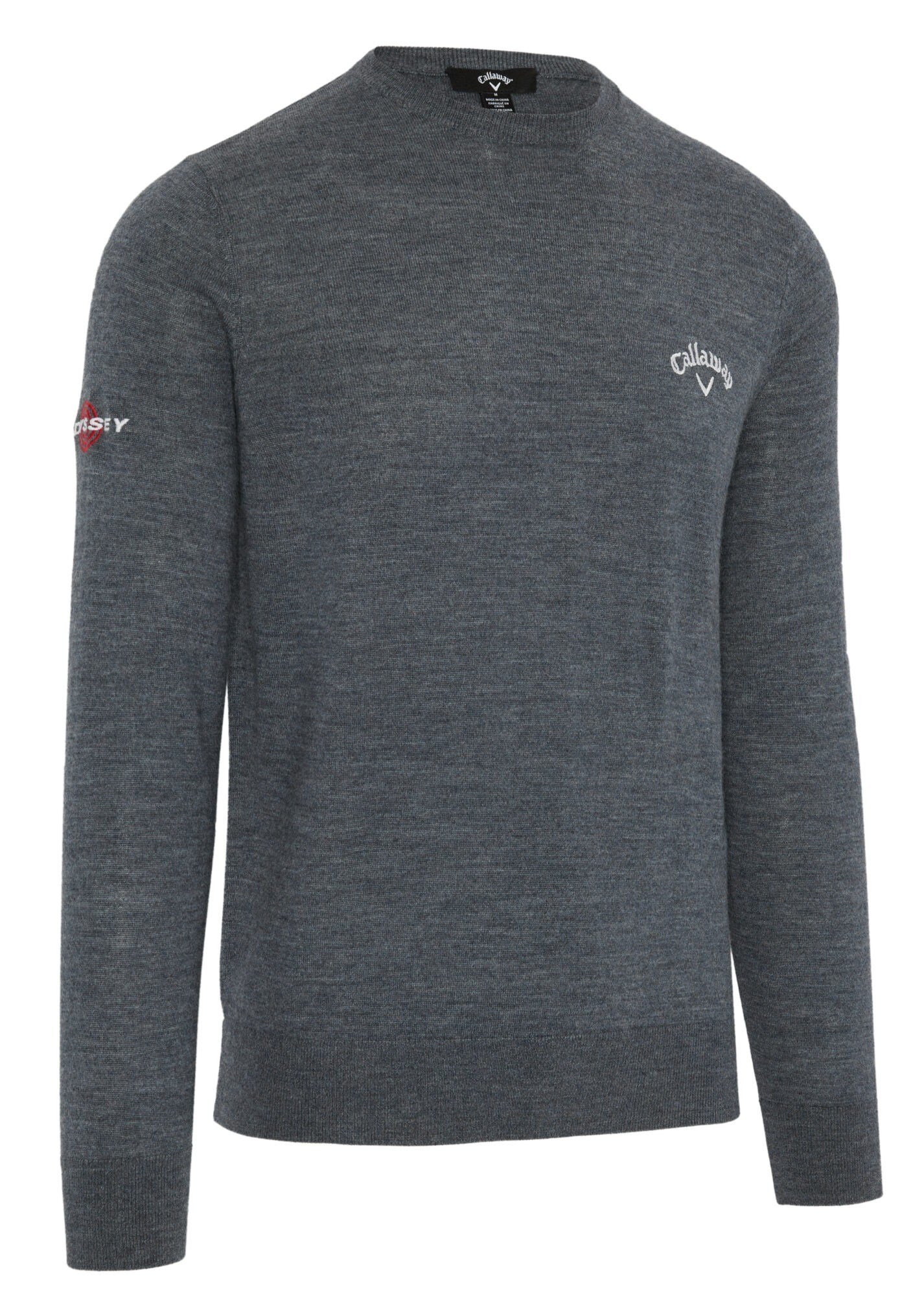 Callaway Crew Neck Merino Mix herrtröja, steel heather
