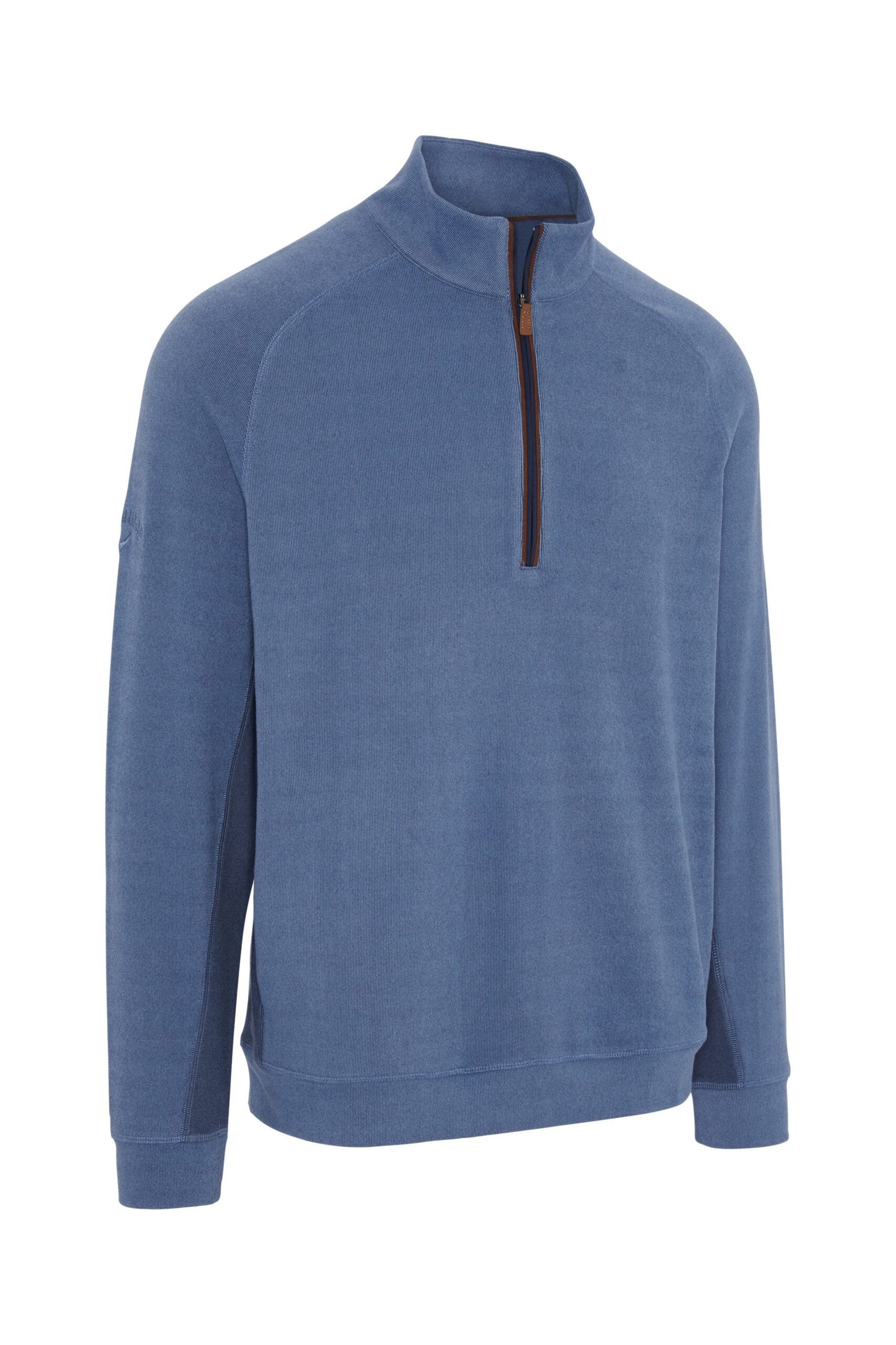 Callaway Brushed Rib 1/4 Zip herr sweatshirt, peacoat heather