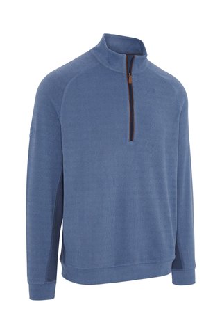Callaway Brushed Rib 1/4 Zip herr sweatshirt, peacoat heather
