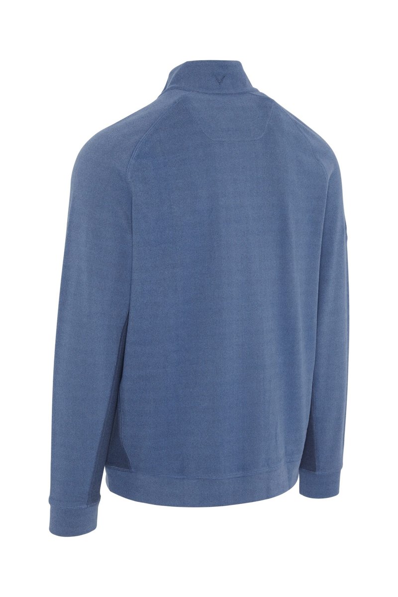 Callaway Brushed Rib 1/4 Zip herr sweatshirt, peacoat heather