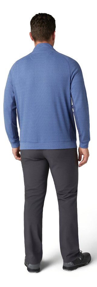 Callaway Brushed Rib 1/4 Zip herr sweatshirt, peacoat heather