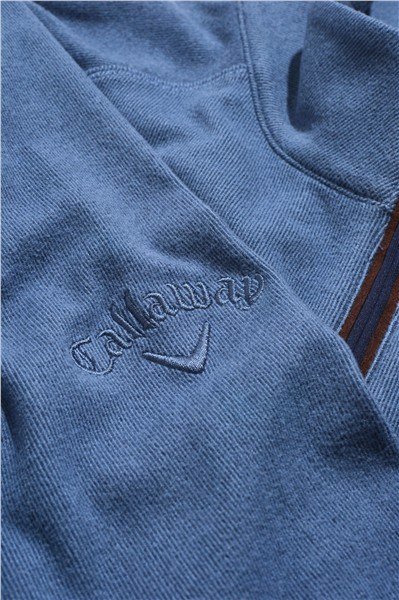 Callaway Brushed Rib 1/4 Zip herr sweatshirt, peacoat heather