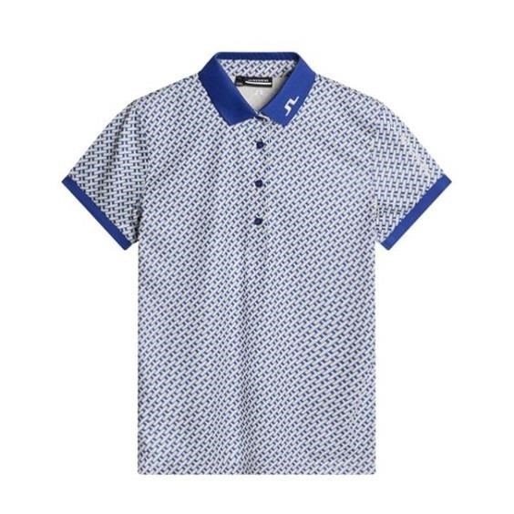 J.Lindeberg Tour Tech Print dam polo, tour geo moonbeam