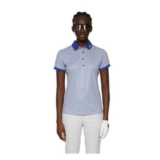 J.Lindeberg Tour Tech Print dam polo, tour geo moonbeam