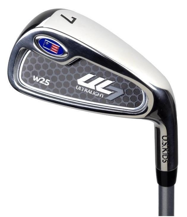 U.S. Kids Golf UL7-42 (107cm) W25 junior golfset, 4 klubbor + ståndbag, svart/gul