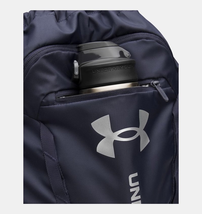 Under Armour Hustle Sackpack bag, midnight navy/metallic silver