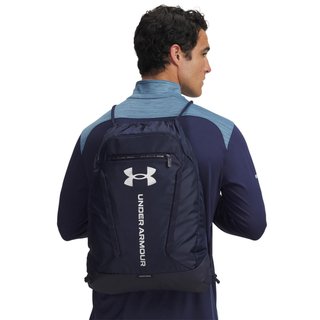 Under Armour Hustle Sackpack bag, midnight navy/metallic silver