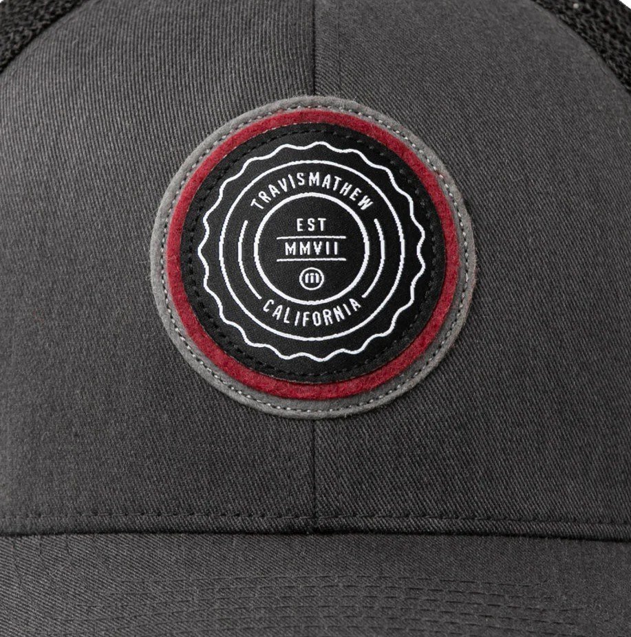 Travis Mathew The Patch herr keps, heather grey pinstripe