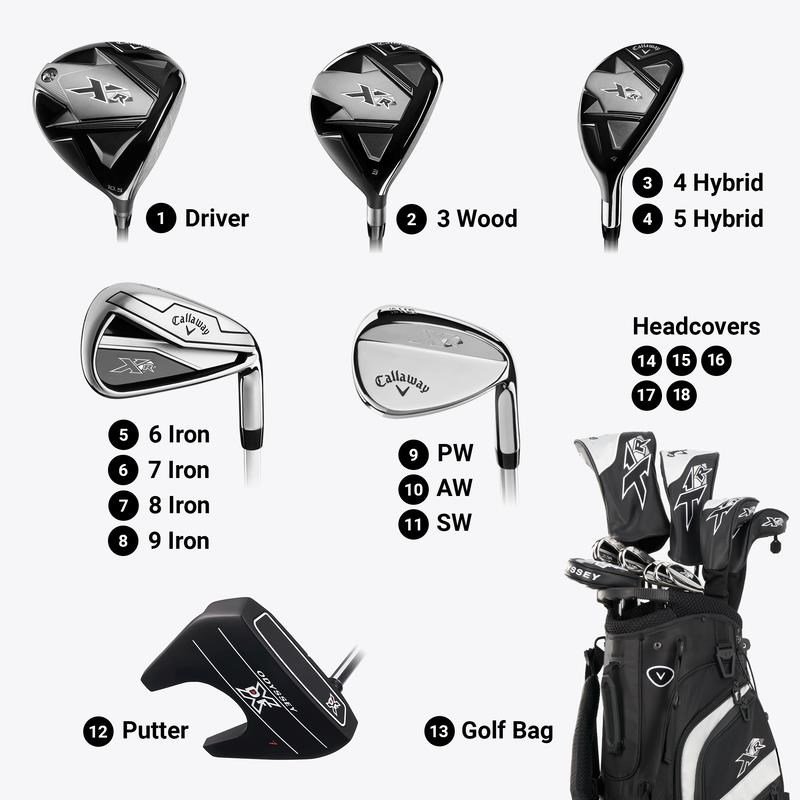 Callaway XR 26 13PC Black/Silver herr golfset, grafit