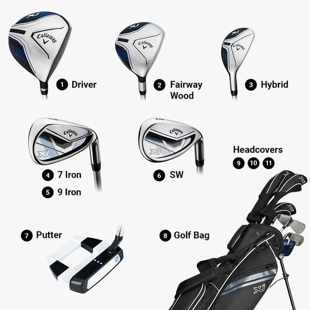 Callaway XJ-3 8PC junior golfset, stål/grafit